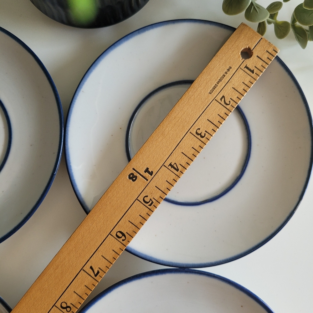 Dansk Designs Denmark Blue Mist Ceramic Pottery Saucers Side Plates Set Of 4